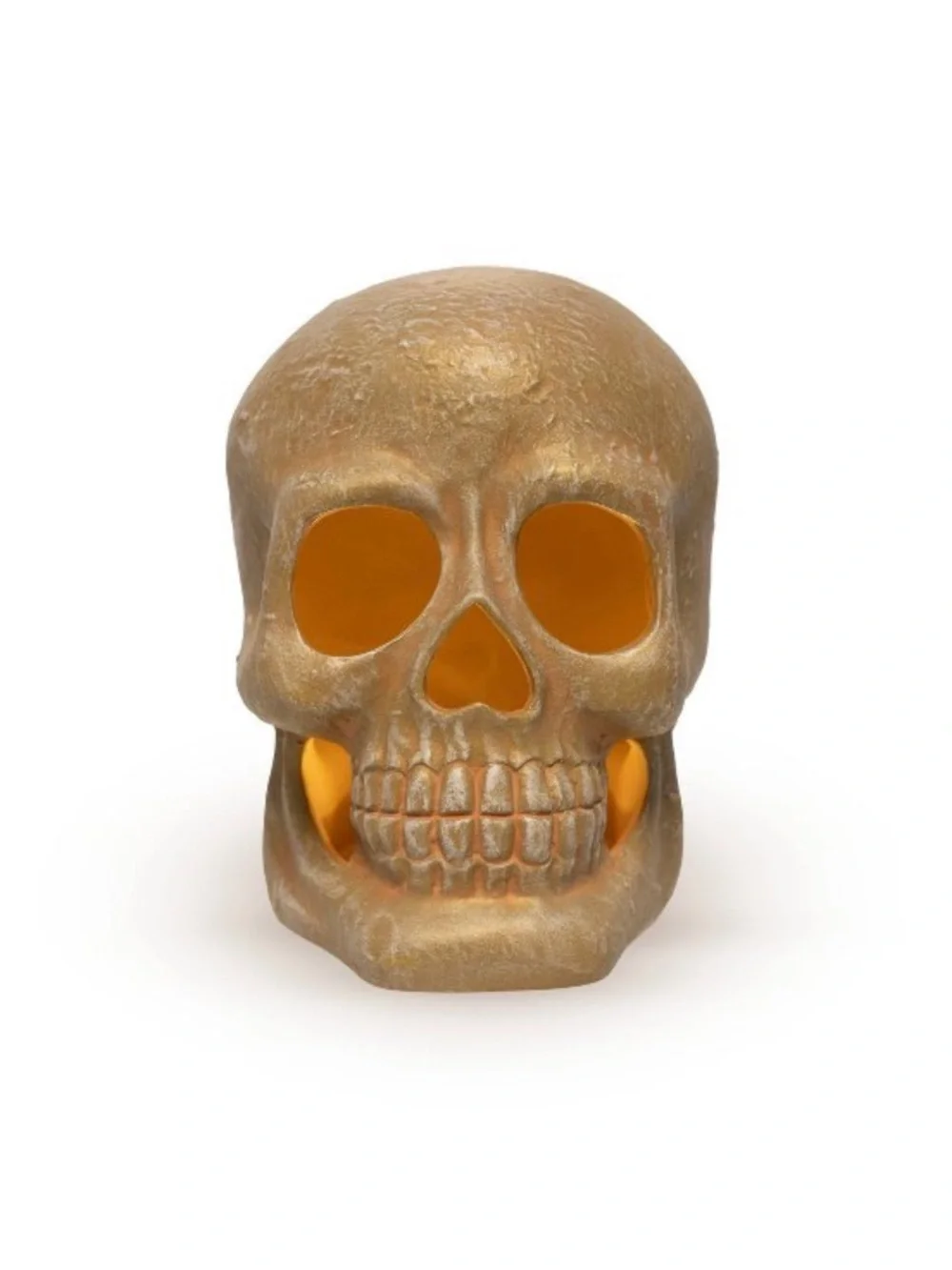 Terracotta Light Up Figural Skull Decor